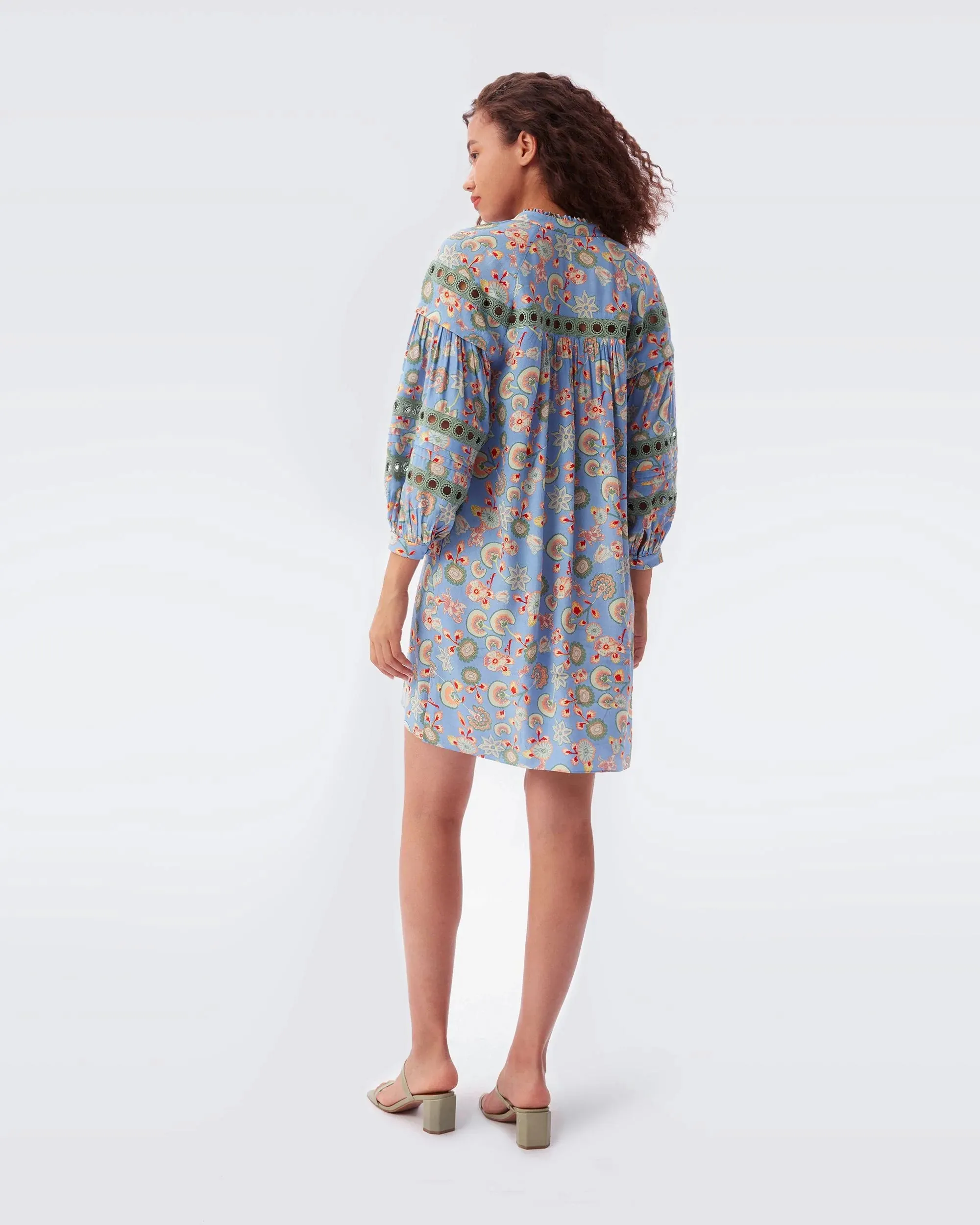Polyester V Neck Short Sleeve Bohemian Floral Printing Mini Short Dress Maxi Dress Plus Size Beach Boho Dress for Women
