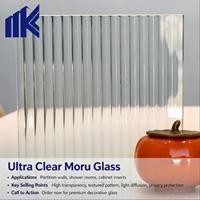 4mm 5mm clair coloré trempé cannelé gris verre personnalisé feuilleté bas fer Moru verre à motifs pour le bain