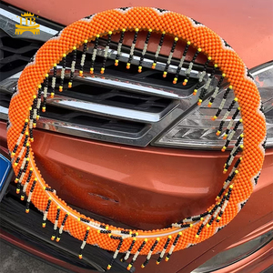 Vendita calda di <span class=keywords><strong>grandi</strong></span> dimensioni diamantata con Design decorativo coprivolante per auto moda universale Custom coprivolante per auto - Product Image 5