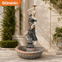 Fontaine murale d'eau de jardin extérieure de style antique européen, cascade à plusieurs niveaux sculptée à la main sur mesure