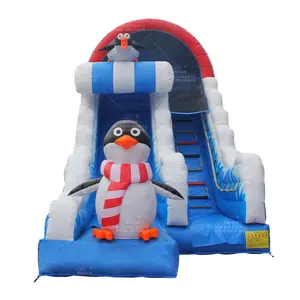 Popular Penguin inflatable water slide with double line for kids PVC Cheap Inflatable Water Slides
