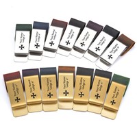 Porte-billets rétro personnalisé avec logo imprimé, pince à billets en acier inoxydable, pince à cravate, pince à billets en métal pour cadeau
