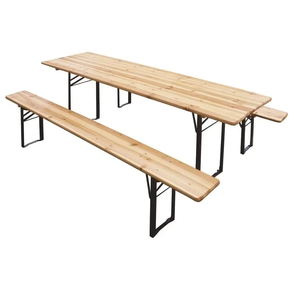 Terrashouten Opvouwbare Biertafel Sets Houten Picknick Klapstoelen En Tafel Buiten Fir Meubelen Set Voor Kamperen & Bbq