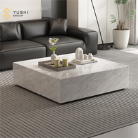 Table basse en marbre blanc Volakas de style minimaliste italien YUSHI pour salon