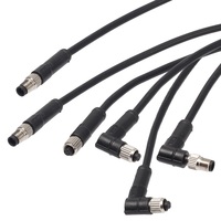 Connecteur M5 fils de câble moulés blindés IP67 PVC PUR 3 4 broches connecteurs de câblage de capteur robotique à angle droit