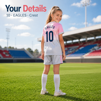 Ensemble de maillots de football pour enfants personnalisés, blanc avec bordure arc-en-ciel, col et manches respirants, 100% polyester, séchage rapide, extensible dans quatre directions