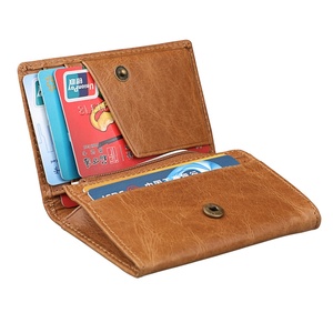 Wholesale Genuine Leather Customized Leather ID Credit <b>Card</b> Holder Wallet - Product Image 1