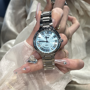 Reloj mecánico para mujer, reloj de pulsera de acero inoxidable, esfera redonda, banda con números romanos, reloj de vestir, uso diario - Product Image 5