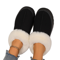 Bottes d'hiver décontractées pour femmes en daim de vache véritable, doublées de laine de mouton, à enfiler, à semelle plate épaisse, plateforme, chaudes, courtes et thermiques