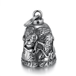 Llavero de Campana de Acero Inoxidable, Plata Tibetana, Regalo para Motociclistas, Diseño Asimétrico Unisex LD014 - Product Image 1
