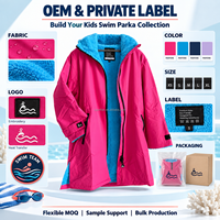 Parka de bain imperméable et coupe-vent pour enfants, doublée polaire thermique, peignoir de change pour équipes de natation et sports de plein air, OEM