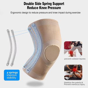 <span class=keywords><strong>Genouillère</strong></span> en nylon respirante à logo personnalisé, stabilisateur de ressort tricoté en 3D pour la <span class=keywords><strong>course</strong></span> et le soulagement des douleurs sportives - Product Image 4