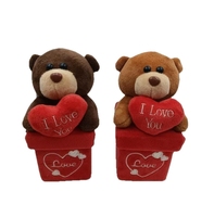 Ours en peluche Saint-Valentin avec boîte - Nouveau design en polyester avec accessoires