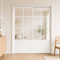 Porte coulissante en verre à cadre étroit en aluminium, style minimaliste moderne, isolation acoustique pour chambre, salon, balcon, cloison intérieure