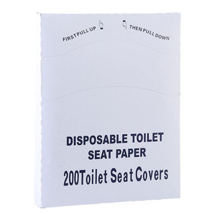 Couvre-siège de toilette jetable 16g en pâte de bois soluble dans l'eau, extra épais, hygiénique, 200 pièces, blanc, biodégradable - Product Image 3