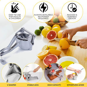 Tout nouveau presse-agrumes de citron de grande capacité personnalisable durable presse-agrumes de citron en alliage d'aluminium facile à utiliser presse-agrumes de chaux de plaque <span class=keywords><strong>plate</strong></span> - Product Image 6