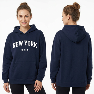 เสื้อฮู้ดพิมพ์ลายตัวอักษร New York USA สำหรับผู้หญิง เสื้อสเวตเตอร์มีฮู้ดผ้าฝ้ายถักแบบลำลอง สวมใส่ได้ในฤดูใบไม้ร่วง - Product Image 2