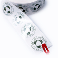 Étiquettes rondes personnalisées, pièces, autocollant transparent, biodégradables, pour aliments