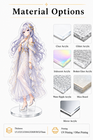 Support acrylique personnalisé pour figurine anime en mica, avec dorure à chaud, fente unique, découpe laser