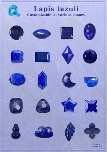 Hochwertiger Natürlicher Lapis Lazuli Maßgefertigter Blauer Vierblättriger Klee Loser Stein Kalibriert Optisch für Schmuck-Dekoration - Product Image 6