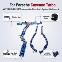 Système d'échappement Catback Valvetronic en alliage de titane pour Porsche Cayenne Turbo 4.0T 2017-2023, avec tuyau avant pour performance et course, amélioration des performances