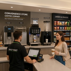 Estación de Café de Autoservicio Comercial con Máquina de Café, Refrigerador, Máquina de Hielo y Dispensador de Vasos - Product Image 4