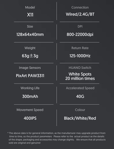 Attack Shark X11 <strong>Wireless</strong> <strong>Mouse</strong> Three Mode 2.4G PAW3311 RGB With Magnetic Charging <strong>Dock</strong> - Product Image 6