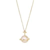 Collier œil de chat en acier inoxydable, pendentif planète étoile en cristal CZ doré, chaîne résistante au ternissement, bijoux pour femmes