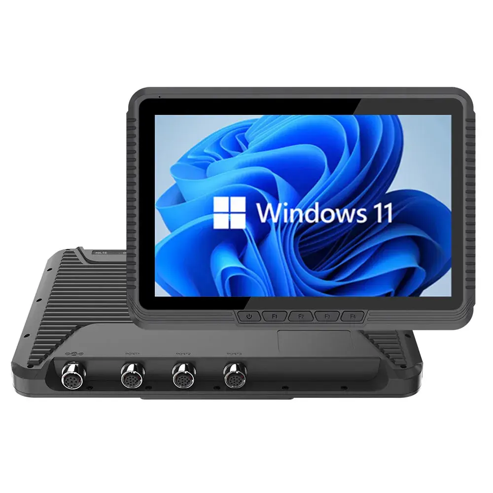 Windows 11 แท็บเล็ตพีซีที่ทนทาน 10.1" Intel N5100 4G LTE CAN BUS LAN CVBS รถยกติดเทอร์มินัลอุตสาหกรรมกันน้ํา