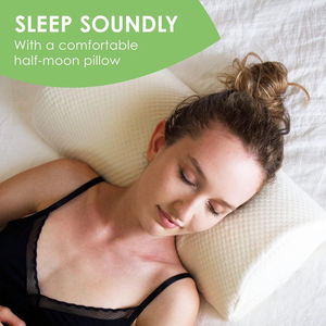 Cushy Form Half Moon <span class=keywords><strong>Coussin</strong></span> en mousse à mémoire de forme traversin Oreiller lavable Couverture <span class=keywords><strong>lombaire</strong></span> Support de jambe pour le repos au lit Estomac Soins infirmiers Camping - Product Image 5
