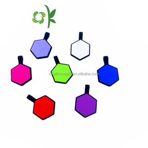 OKSILICONE 부드러운 실리콘 육각형 모양의 애완 동물 소리 디자이너 애완 동물 ID 태그 사용자 정의 새겨진 로고 QR 코드 실리콘 개 Tags - Product Image 1