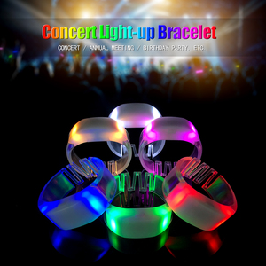 Custom Logo Graduation LED Flash Light-Up Wristband Bracelets with Controller for Concerts & Parties