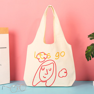 Hotsale New Tote Bag with Shoulder Reusable Cotton Tote Bags with Custom Printed logo for Students Women's Canvas Tote Bag