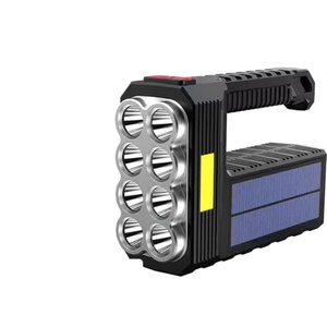 New Solar <b>Rechargeable</b> Usb Flashlight Super Bright 8 Head <b>Led</b> Flashlight Portable Searchlight Long Shot - Product Image 1