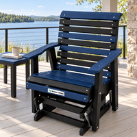 Chaise à bascule de patio en polybois recyclé personnalisée, résistante à l'eau et aux UV, en HDPE, pour extérieur, directement de l'usine