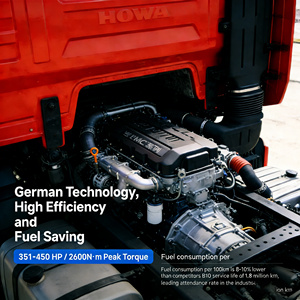 시노트럭 HOWO 6x4 351-450HP 중형 트럭 트랙터 세미 트레일러 헤드 판매 - Product Image 4