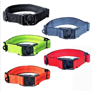 Heavy Duty Reflective Double D Ring Nylon Running Dog Collar for Dogs