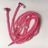 Nouveau Casque Tendance avec Microphone et Cordon de 1,2 m, Écouteurs Intra-auriculaires Universels en Résine de Silicone 3,5 mm, Collier de Perles, Commande Intégrée, Direct Usine