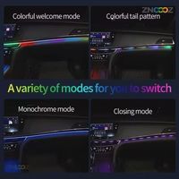 Kit d'éclairage d'ambiance intérieur de voiture USB RVB pleine couleur avec contrôle par application, lampe d'ambiance symphonique LED dynamique pour voiture