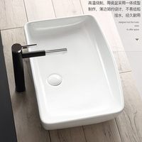 Vasque à poser en céramique moderne, design artistique, blanc brillant, 600x385x130mm, pour salle de bain et lavabo