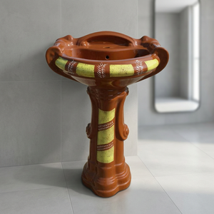 Lavabo de Pedestal Transparente de Cerámica con Diseño Moderno, Fácil de Limpiar, para Baño, Hospital, Villa y Dormitorio - Product Image 1