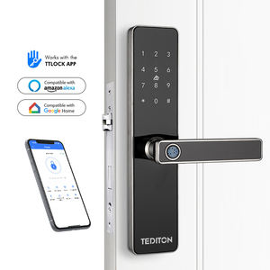 TEDITON Serrure de porte intelligente pour porte en bois Serrure de porte intelligente sans clé en alliage d'aluminium avec empreinte digitale Serrure de porte intelligente - Product Image 1