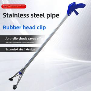 Herramienta Recogedora <span class=keywords><strong>de</strong></span> Basura <span class=keywords><strong>de</strong></span> Jardín <span class=keywords><strong>de</strong></span> Acero Inoxidable con Mango Azul <span class=keywords><strong>de</strong></span> Alta Calidad, Herramienta <span class=keywords><strong>de</strong></span> Recogida <span class=keywords><strong>de</strong></span> Basura con Clip para Saneamiento - Product Image 4