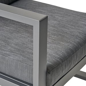 Ensemble <span class=keywords><strong>de</strong></span> <span class=keywords><strong>salon</strong></span> <span class=keywords><strong>de</strong></span> patio <span class=keywords><strong>en</strong></span> métal 7 pièces <span class=keywords><strong>en</strong></span> aluminium noir mobilier d'extérieur avec coussins <span class=keywords><strong>gris</strong></span> foncé résistants à l'eau ensemble <span class=keywords><strong>de</strong></span> canapé <span class=keywords><strong>de</strong></span> <span class=keywords><strong>jardin</strong></span> - Product Image 5