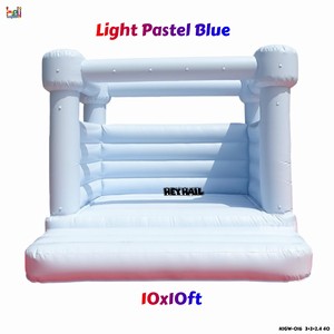 Castello Gonfiabile <span class=keywords><strong>Blu</strong></span> Pastello per Matrimoni con Colonne Angolari per Bambini e Adulti, Ideale per Eventi e <span class=keywords><strong>Noleggio</strong></span> - Product Image 1