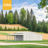 Préfabriqué 42Ft 30Ft 12Ft Garage Hangar Voiture Pied Large Couleur Acier Tuile Peak Structure en Acier Galvanisé Bâtiment d'usine