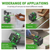 Niveau laser rotatif industriel 360° à lignes croisées vertes, auto-nivelant, 16 lignes, pour extérieur, machine-outil de construction 4D