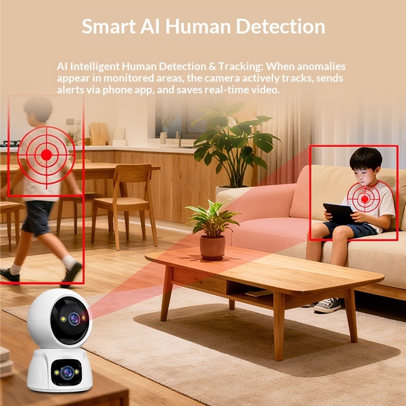 FY867 Smart WiFi PTZ Security Camera – 1080P HD Dual-Band with AI Auto Tracking & 360° Night Vision - View 4