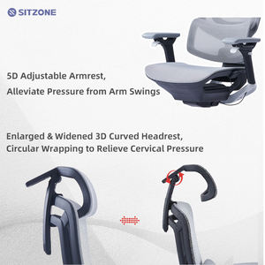 Sedia da Ufficio Ergonomica Moderna Sitzone, Regolabile in Altezza, con Schienale in Rete, Girevole, Ortopedica, per Personale d'Ufficio - Product Image 3