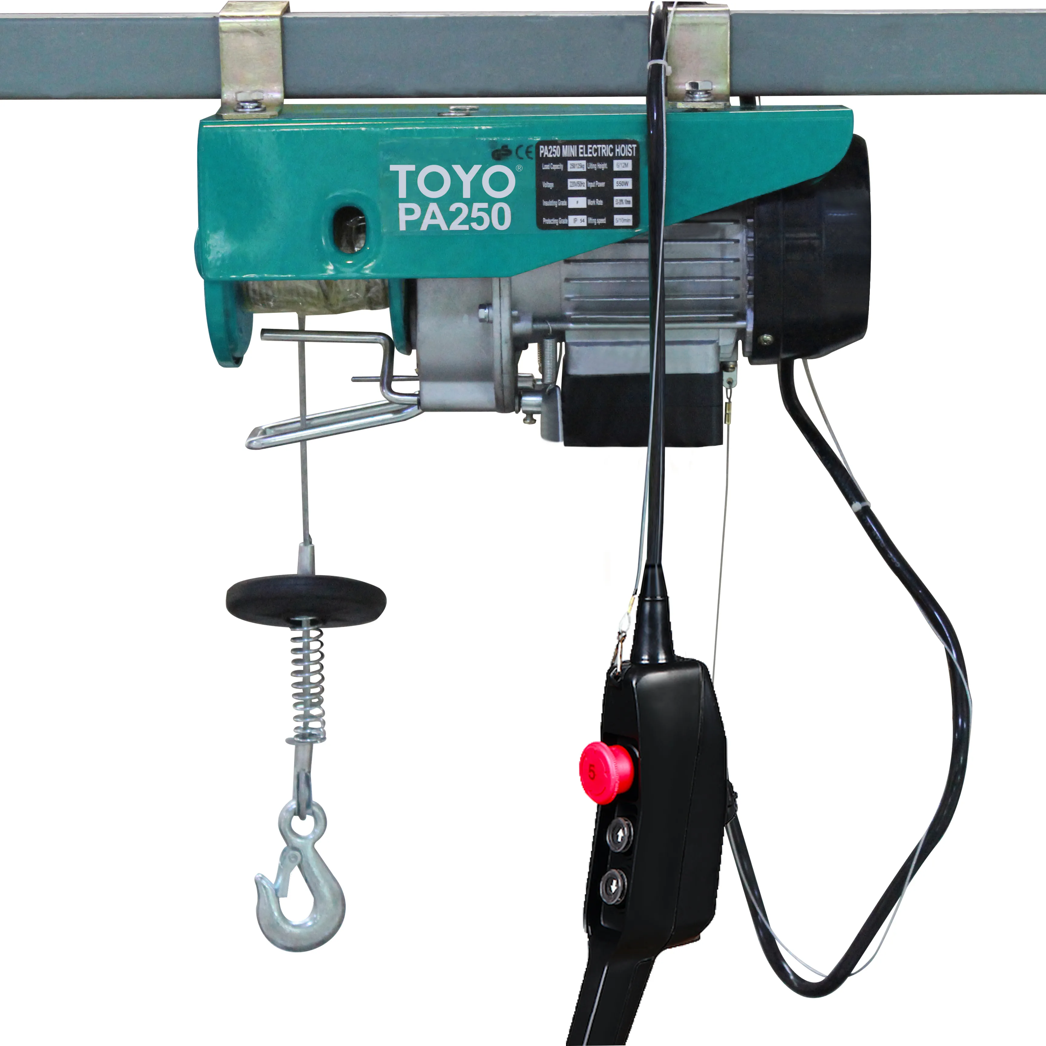 TOYO Serie M 220V 230V Peso ligero 200kg Mini polipasto eléctrico para talleres de reparación de maquinaria